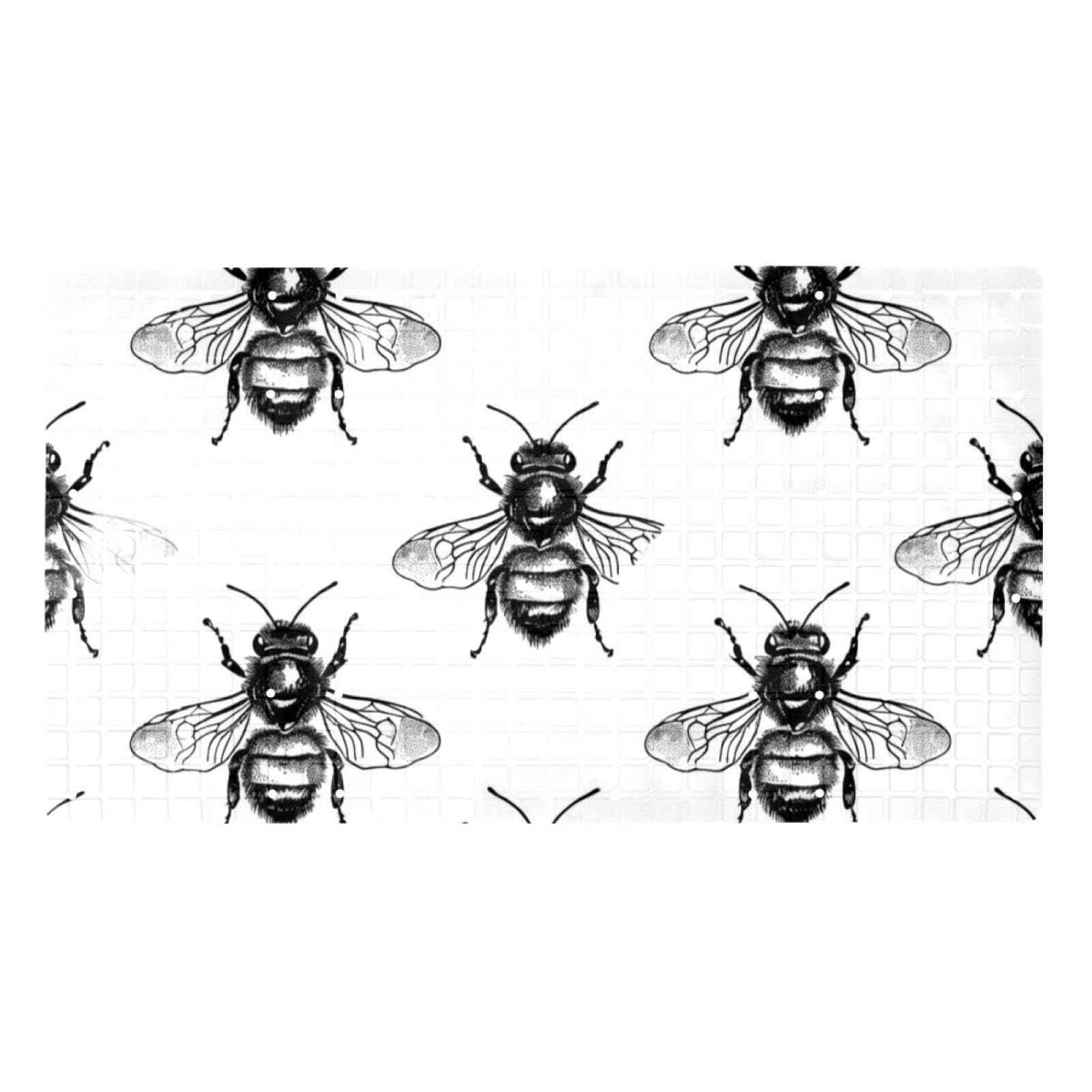 Tapis de bain antidérapant de qualité supérieure Art Black Bees au fini moderne