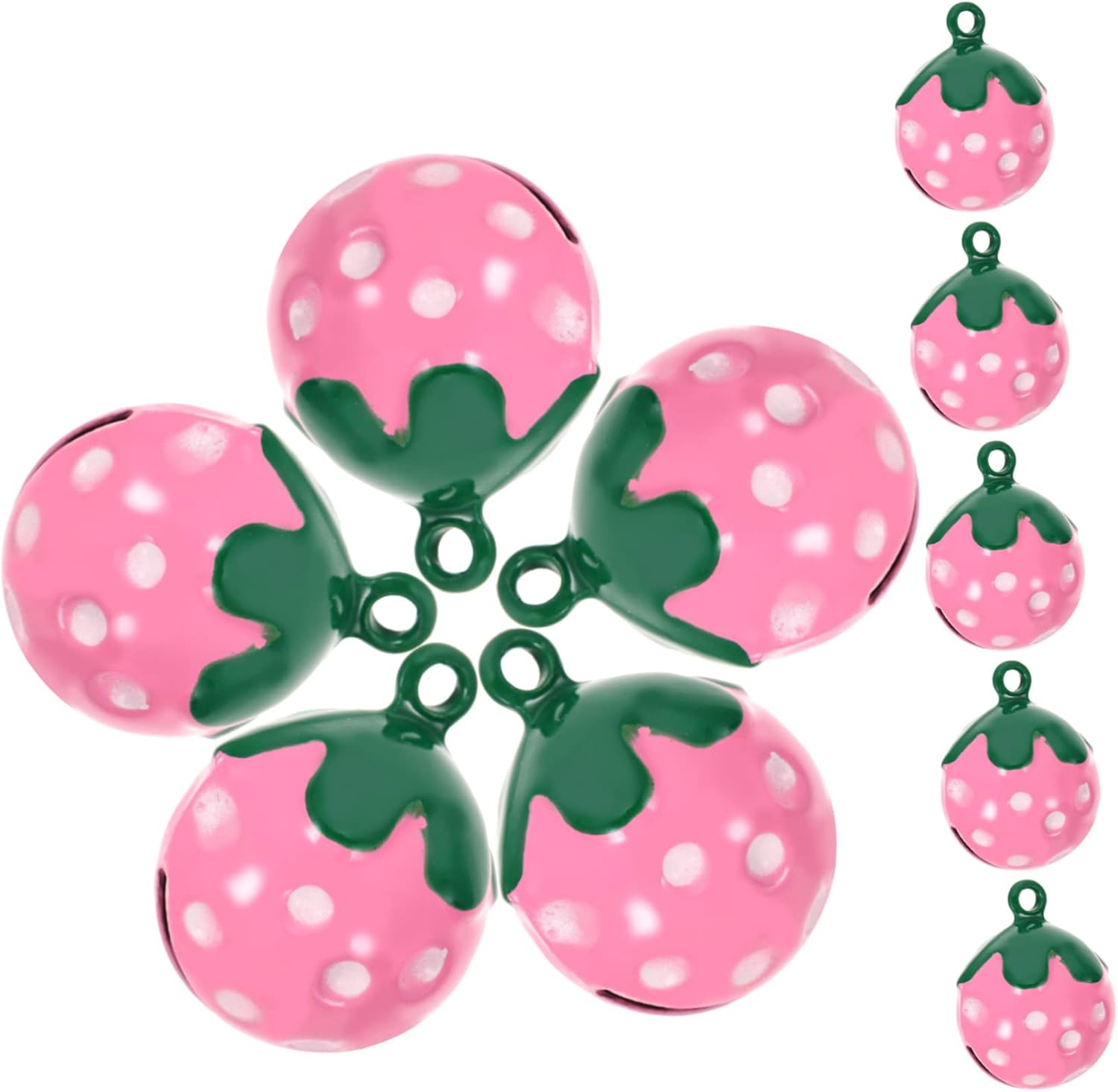 20 pcs Cartoon Accessories Bells Strawberry Charms Pendants Supplies Pet Shaped Necklace Collar