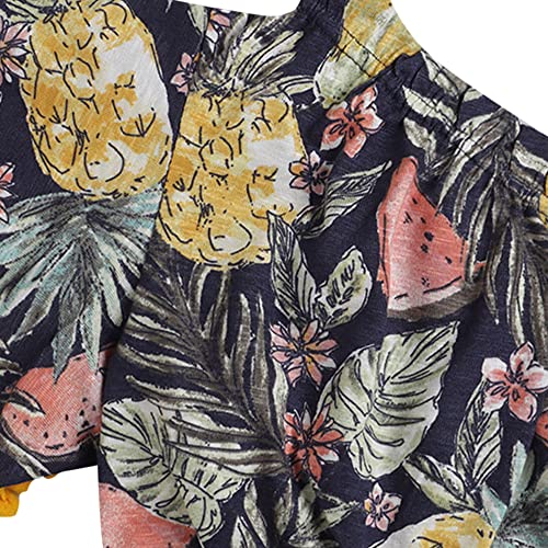 Image of Hopscotch Girls Cotton All-Over Print Top and Pant Set in Multi Colour