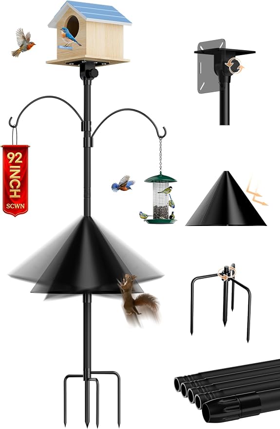 SCWN Heavy-Duty Adjustable Bird Feeder Pole Review