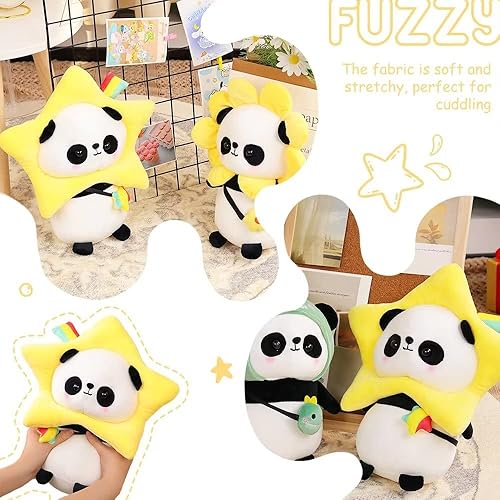 Miniatura 4 de Lindo panda de peluche de estrella de panda con traje de estrella, regalos para niños (15.7 pulgadas)