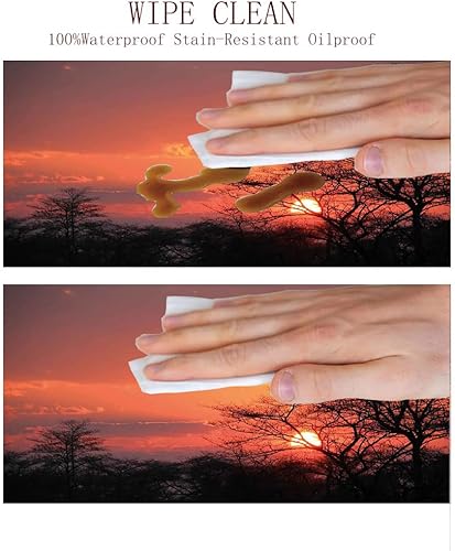 Miniatura 6 de Mantel elástico, mantel de tela decorativa africana para puesta de sol, río, noche, desierto, nacional, se adapta a mesas redondas de 39 pulgadas de