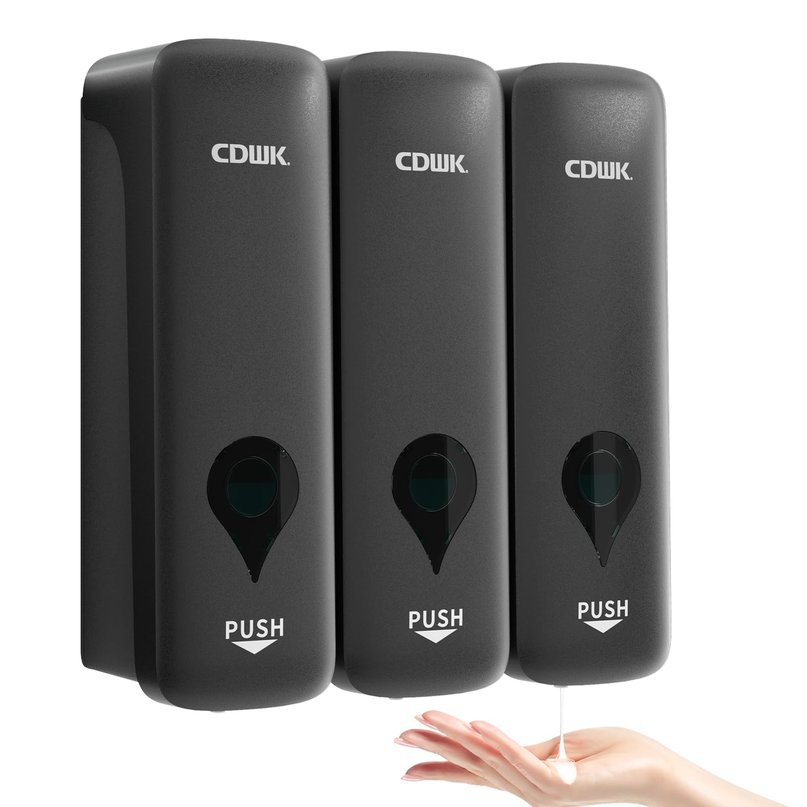 Shampoo and Conditioner Dispenser, 3 Chamber 3x300ml, Wall Mount, No Drill