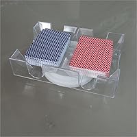 Vista 4 de Gonetre Cartas de juego de cartas, bandeja giratoria de 2 barajas/6 barajas, práctico organizador de juegos de cartas transparente (pon 2 pósteres)