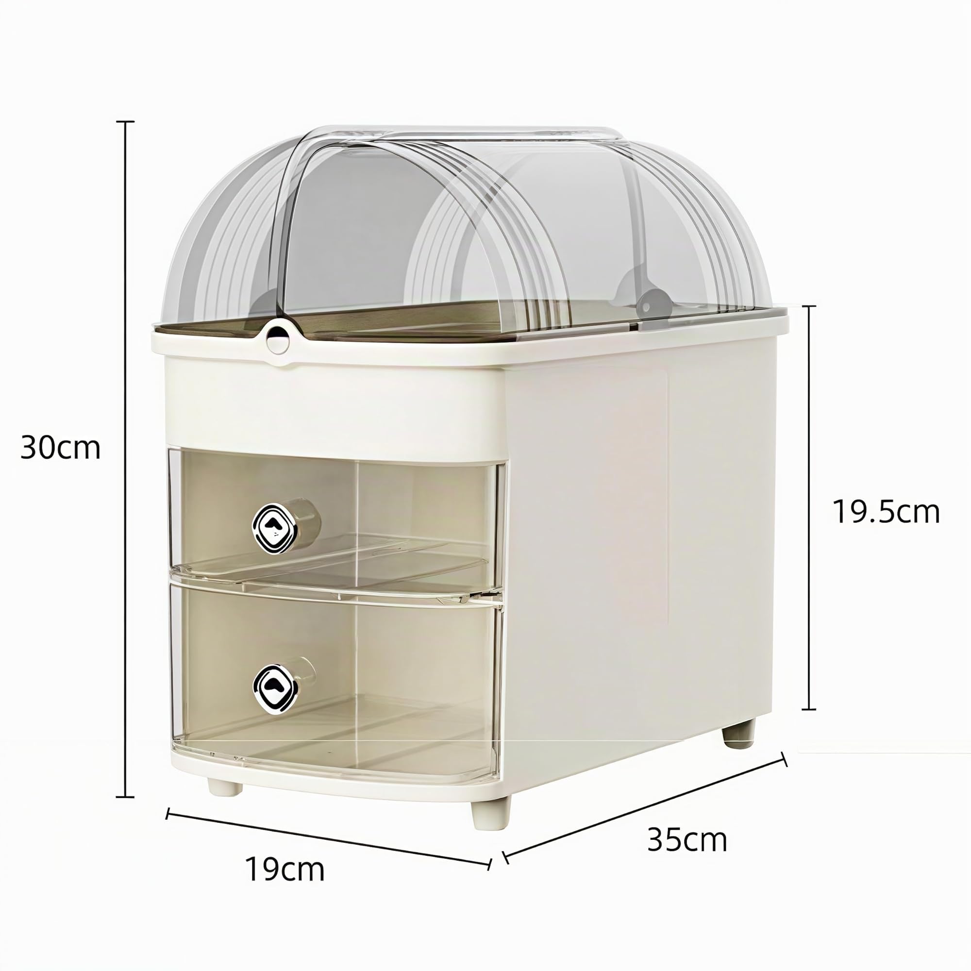 RMAN Organizador Cosméticos con Cajones y Tapa | Gran Capacidad, Multifuncional, A Prueba de Agua y Polvo, Para Baño, Tocador, Dormitorio