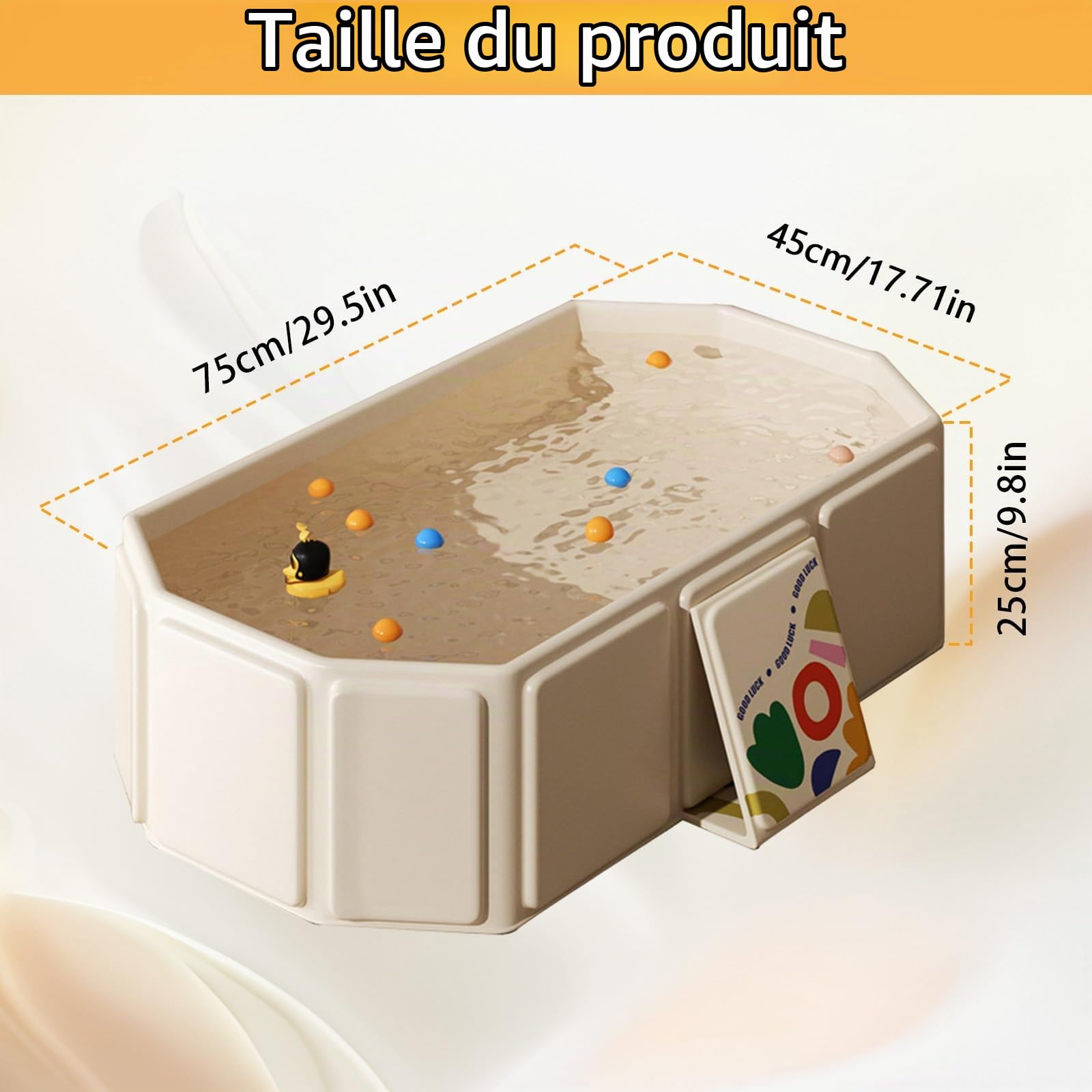 Baignoire Pliable, Baignoires Portable Mobile pour Douche Pliante SPA Baignoire Bouchon de vidange Pataugeoire Pliable avec 3 Brosses de Bain en Silicone pour Petite Salle de Bain 75x70x25cm