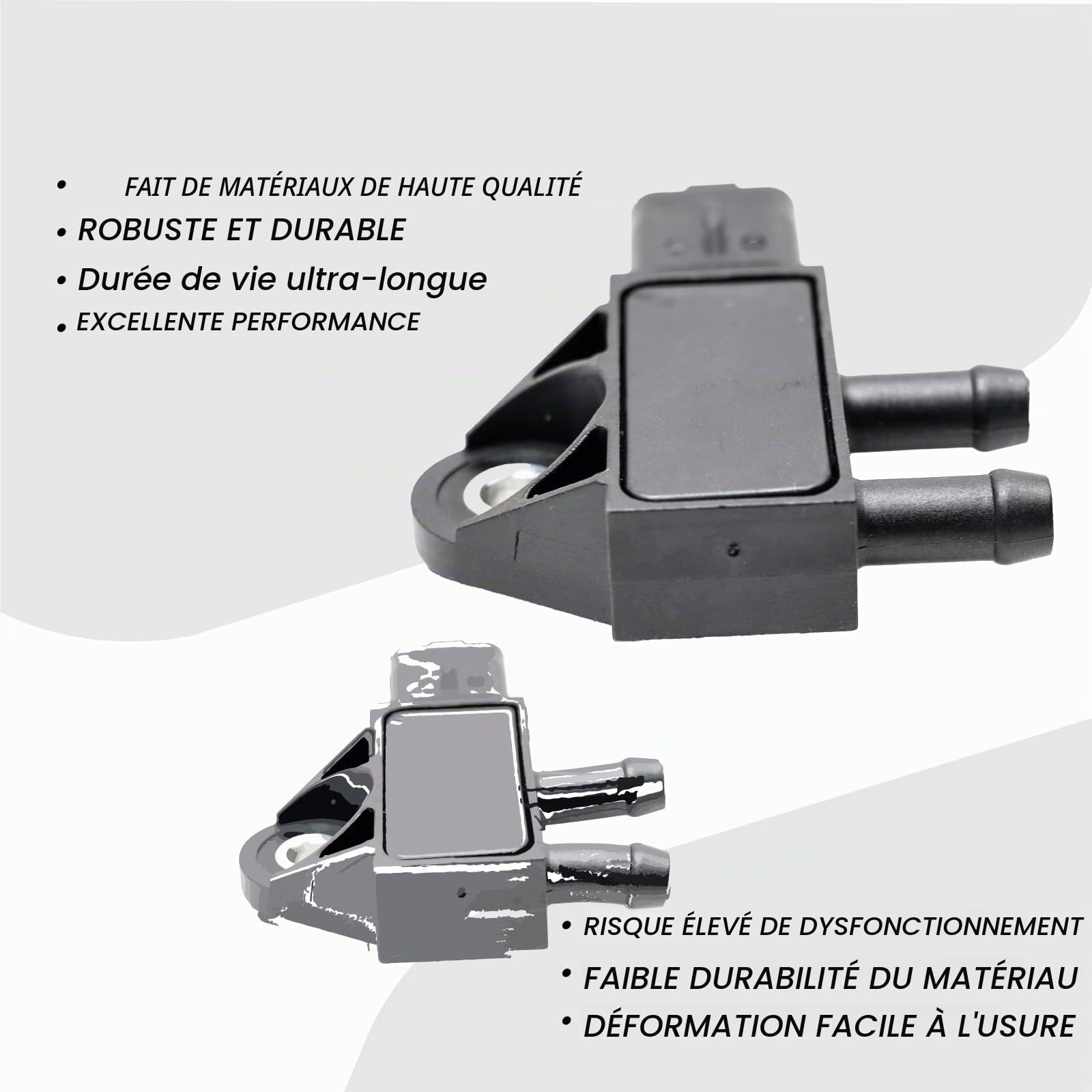 Capteur de pression d'échappement pour 207 208 301 307 407 Expert Partner Capteur de pression différentielle pour véhicules DPF 9662143180 9645022680 161809 1618Z9