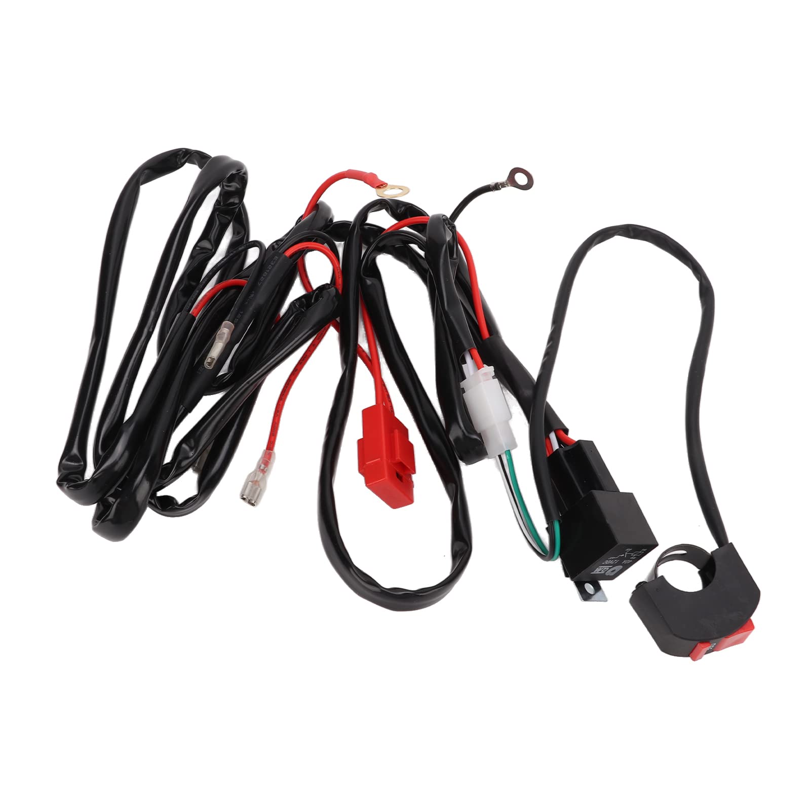 Cablaggio relè per Moto, Cablaggio per Luce Lavoro Impermeabile IP67 Sicuro 12V 40A per Auto Moto Cross,Terminali e Cablaggi