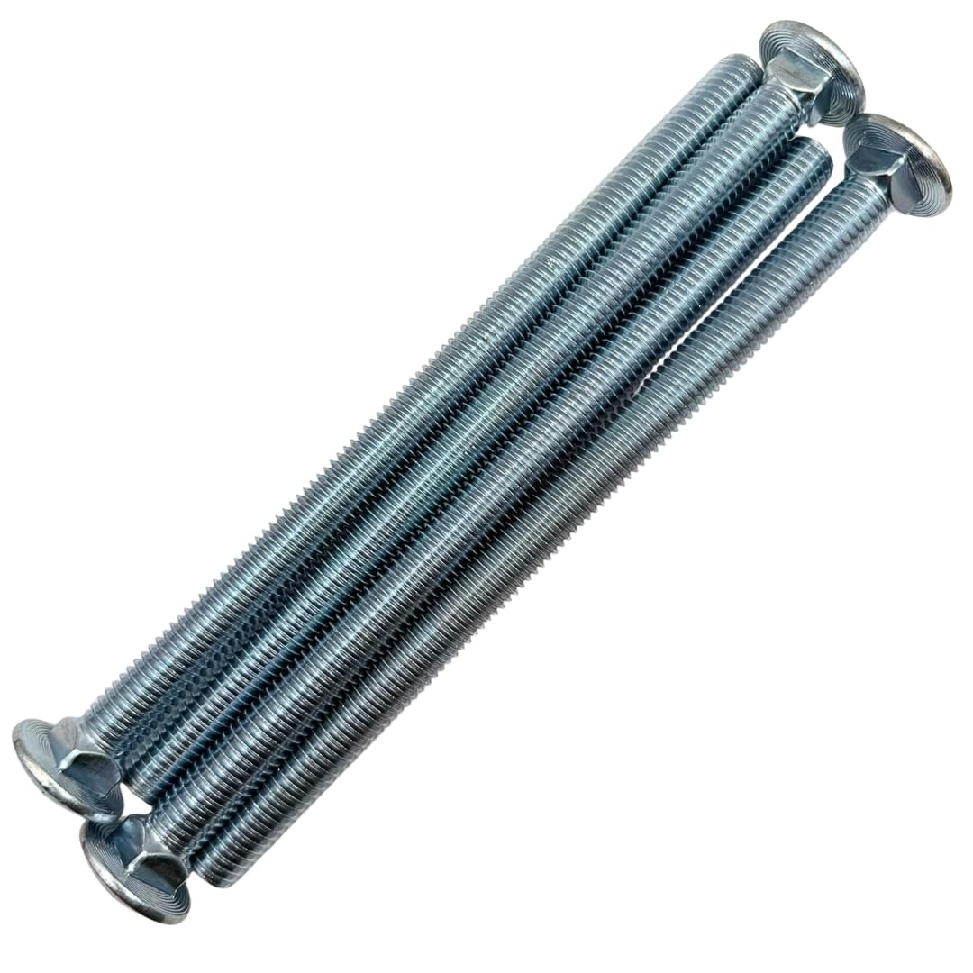 Bulloni a testa tonda da 0,5 "-13 x 8 grado 5 (confezione da 4) - Bulloni a filettatura grossa per impieghi gravosi - testa rotonda con collo quadrato SAE J429 finitura zinco trasparente