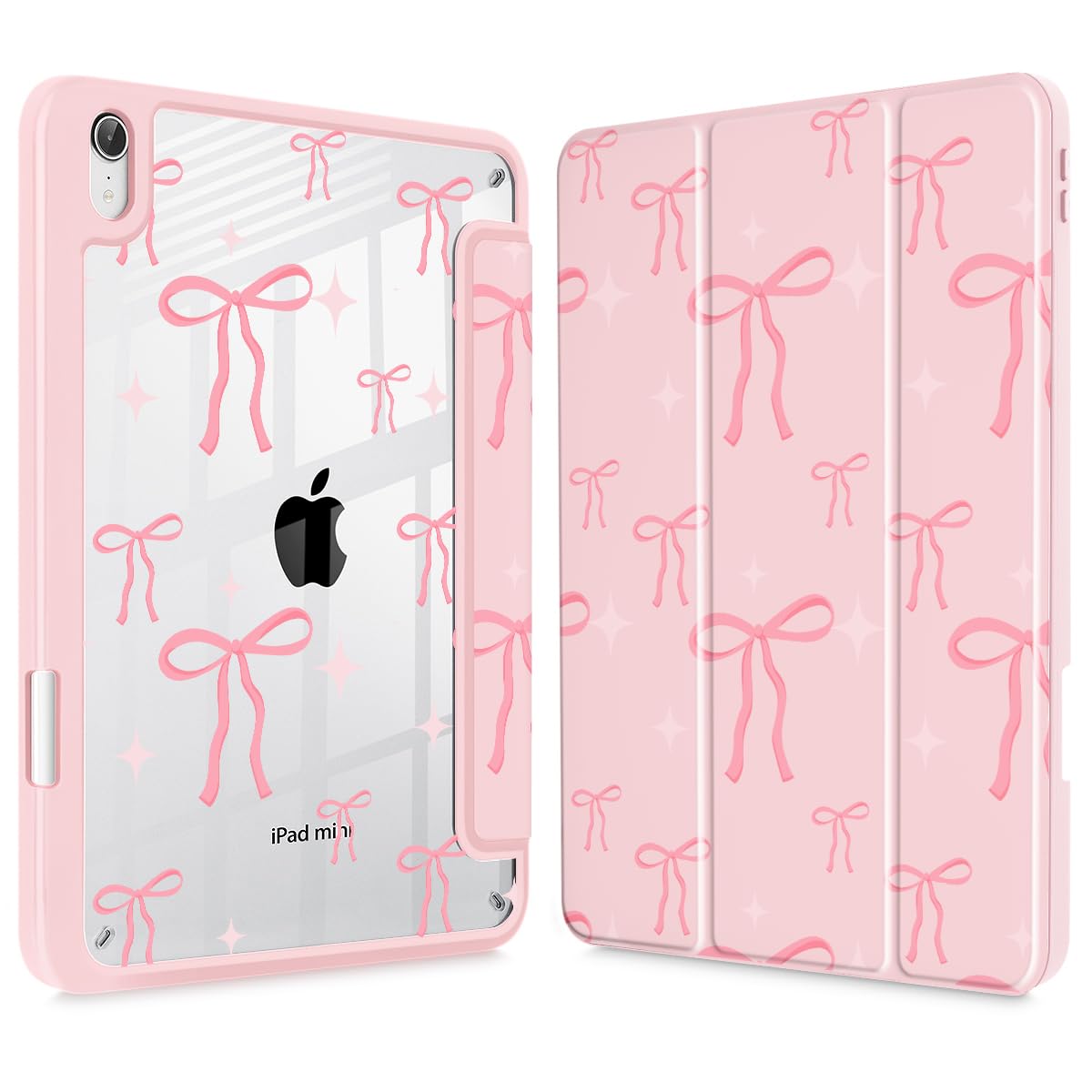 May Chen Slim Case for iPad mini 7 (A17 Pro, 7th Generation) 2024 / iPad mini 6 (6th Gen) 8.3 Inch, [Built-in Pencil Holder] Shockproof Cover Clear