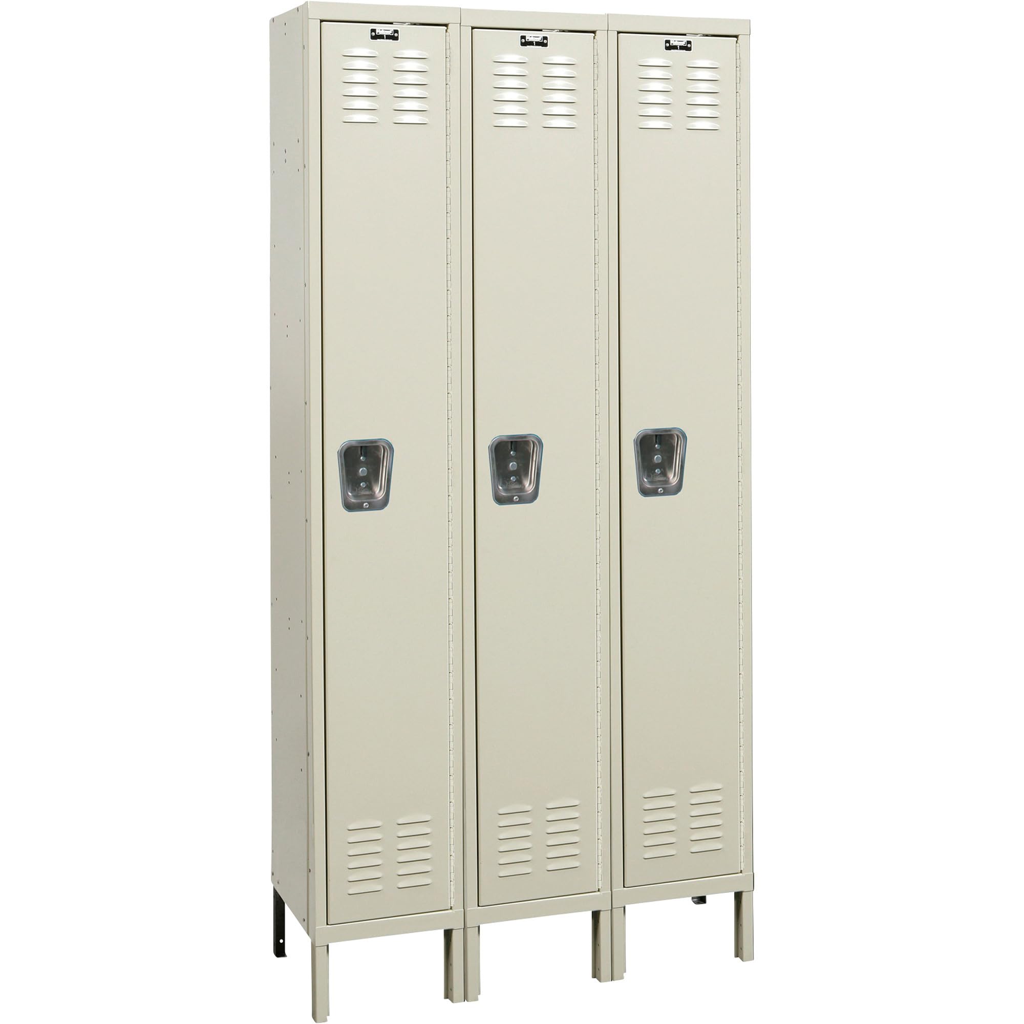 Hallowell Premium Locker, Single Tier, 12x12x72, 3 Door, Parchment