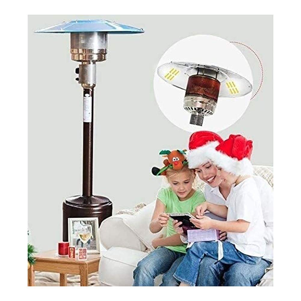 Chauffage de terrasse - Parasol chauffant à gaz 13 kW - Chauffage de terrasse commercial - Type indépendant - Hauteur réglable - Protection contre les chutes pour extérieur, jardin et salon - Petit