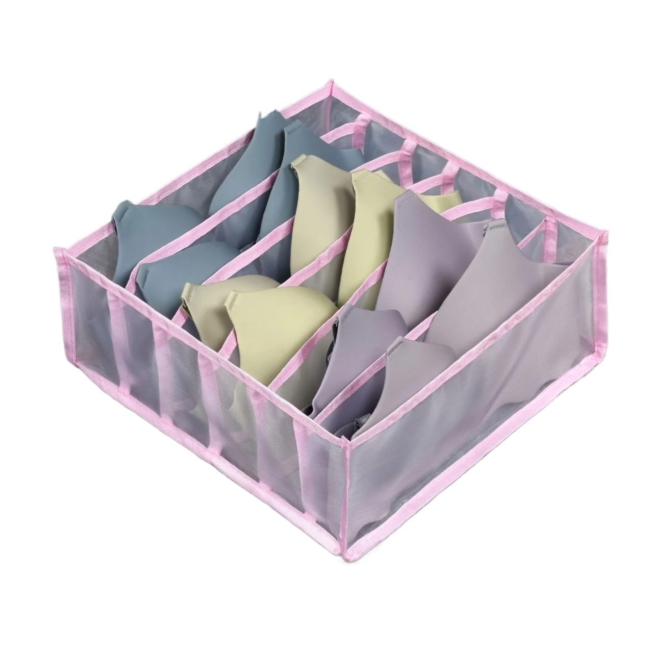 Sunrrafck Pink 1Pc Foldable Underwear Drawer Organizers Storage Dividers Closet Organizer Box For Clothes Bras Scarves Ties Socks(,6 Grid)