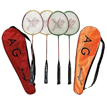 AXG Thrasher Set of 4 with Covers Strung Badminton Racquet (Multicolor)