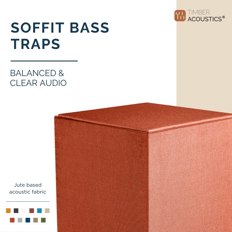 Image of Timber Acoustics Soffit Bass Traps | Premium Low-Frequency Absorption for Balanced & Clear Audio | Acoustic Room Treatment | Soundproof Corner Panels (Beige, 6ft x 18in)