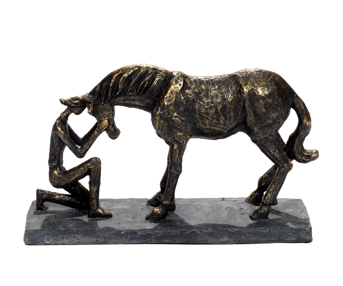 Brillibrum Design - Figura de caballo de color bronce de poliresina para caballo