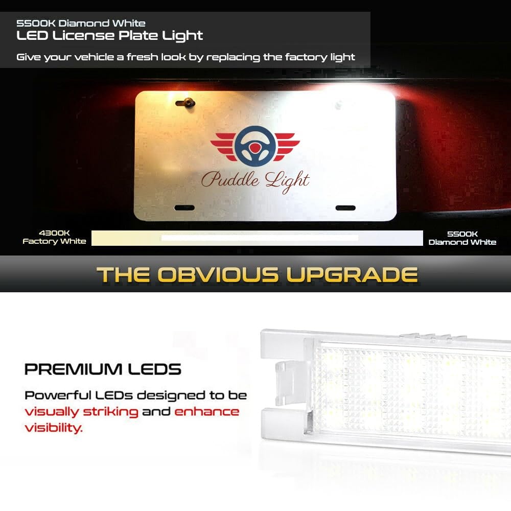 Luci Targa LED Canbus Error-free Per Fiat - 18 SMD Bianco 6000K, Compatibili Con Tipo, Punto, 500L, Doblo E Altri