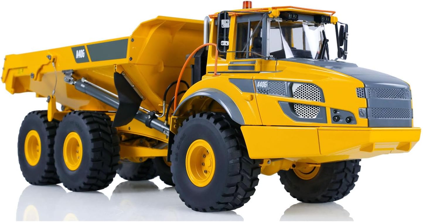 Double E 1/16 RC Hydraulic Articulated Truck Metal A40G RTR Dump Truck Car Model ST8 Radio Controller 2-Speed Transmission