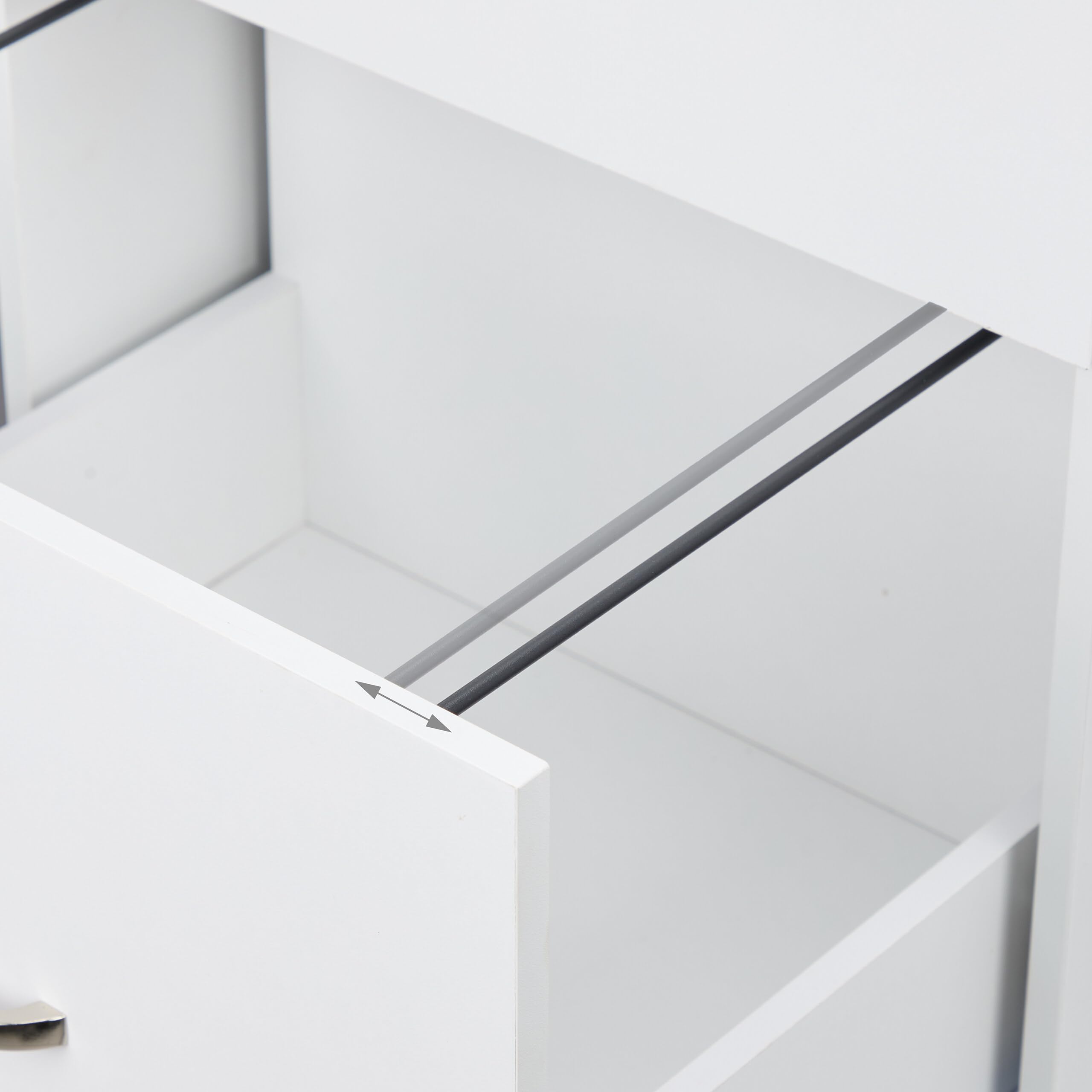 Relaxdays Mueble Archivador, 3 Cajones, 2 Compartimentos, 66x80x40 cm, 4 Ruedas Cajonera Oficina, con Llave, Blanco