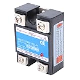 WALFRONT Solid State Relay DC DC SSR Input 3-32VDC Load 5-220VDC Control Relay Aluminum Radiating Base Plate LED Indicator Light (Berm-1 DD220D60)