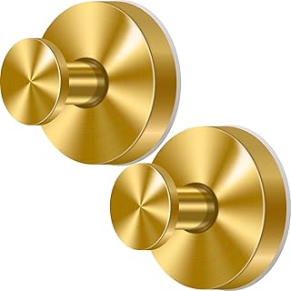 2 PCS Gold Suction Cup Hooks for shower, Stainless Steel Wreath Hooks for Glass Door, Bathroom, Window, Christmas Decor, Removable Towel Shower Wall Adhesive Hooks, Garland Hanger for Door Frame