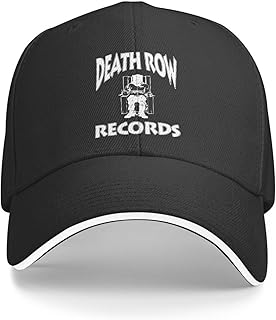 Death Row Records Gorras de béisbol con Logotipo Blanco Sombrero de sándwich de Moda Hombres Mujeres Sombrero de Sol Ajustable Regalo de Viaje