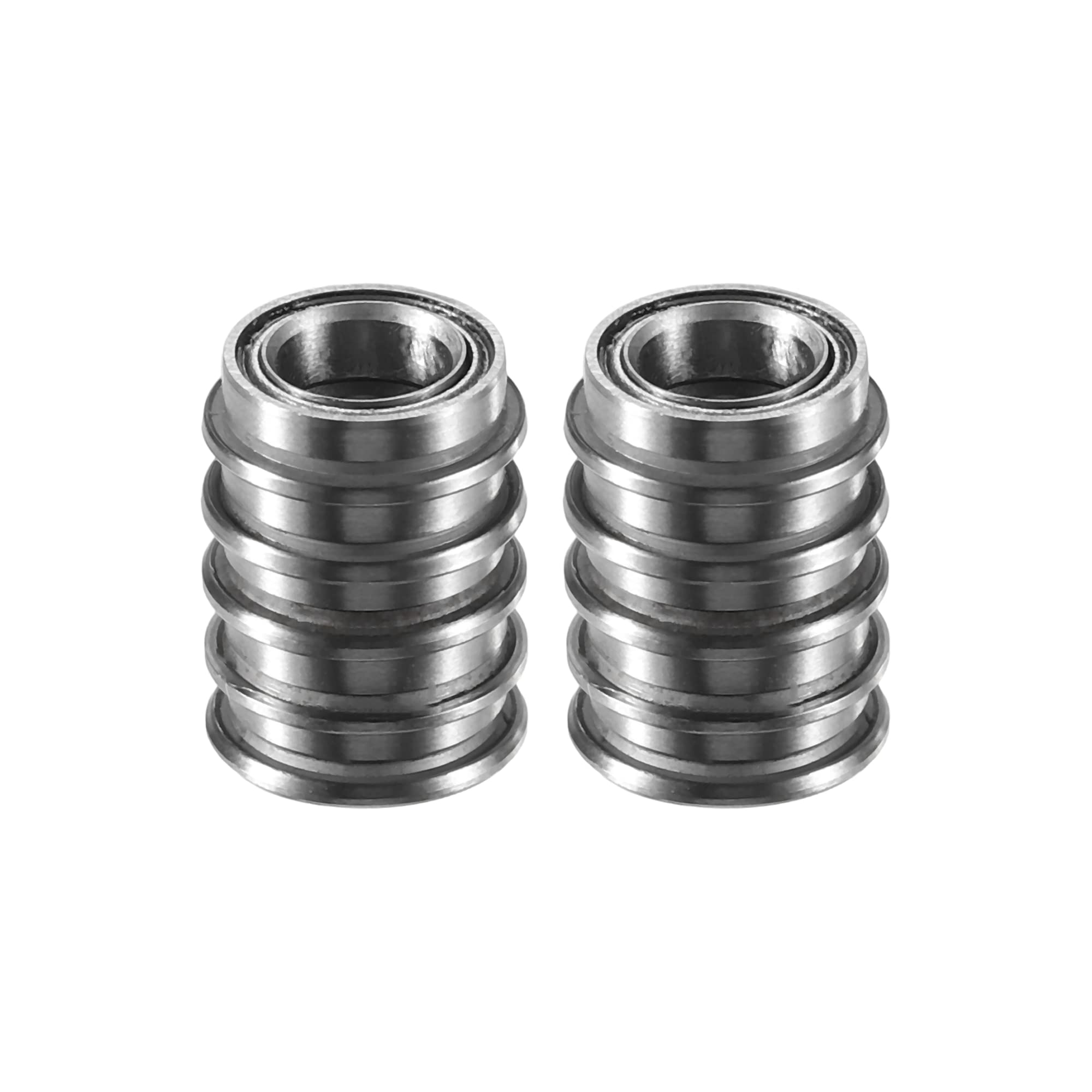 ACROPIX MF85ZZ Bearings Double Shielded Pre-Lubricated Flanged Deep Groove Ball Bearings Silver Tone - Pack of 10
