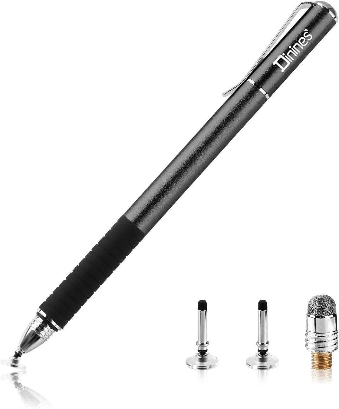 Capacitive Stylus Pens-Dinines [2 in 1 Precision Series] Disc Touchscreen Stylus Pen for All Capacitive Touch Screens Cell Phones, Tablets, Laptops,Black