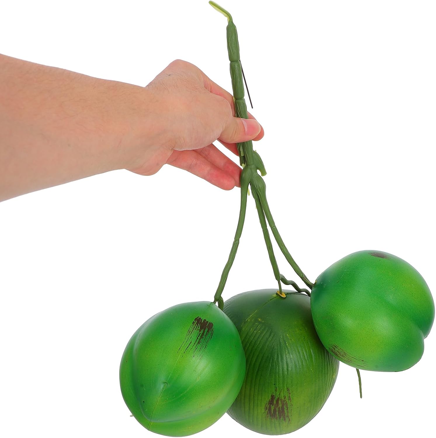 2 Bunches Artificial Coconut Luau Party Favor Coconut Photo Hawaiian Party Decoration Lifelike Coconuts Faux Plant Party Supplies Plastic Summer Vegetable Banquet