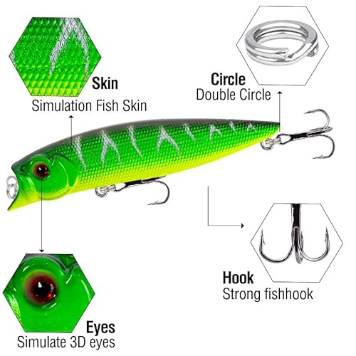 Kit 6 Isca Artificial de Pesca Superfície Flutuantes Popper Para Tucunaré Traíra Dourado Robalo Blac