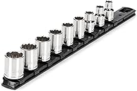 Vista 19 de TEKTON Juego de llaves de vaso de 12 puntos poco profundas de 3/8 pulgadas con riel, 15 piezas (1/4-1 pulg.) SHD91111