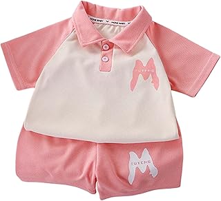 Conjunto de polo para niños, traje deportivo de dos piezas con colores de contraste, camiseta de manga corta con cuello de polo y pantalones cortos, traje de ocio de mezcla transpirable con