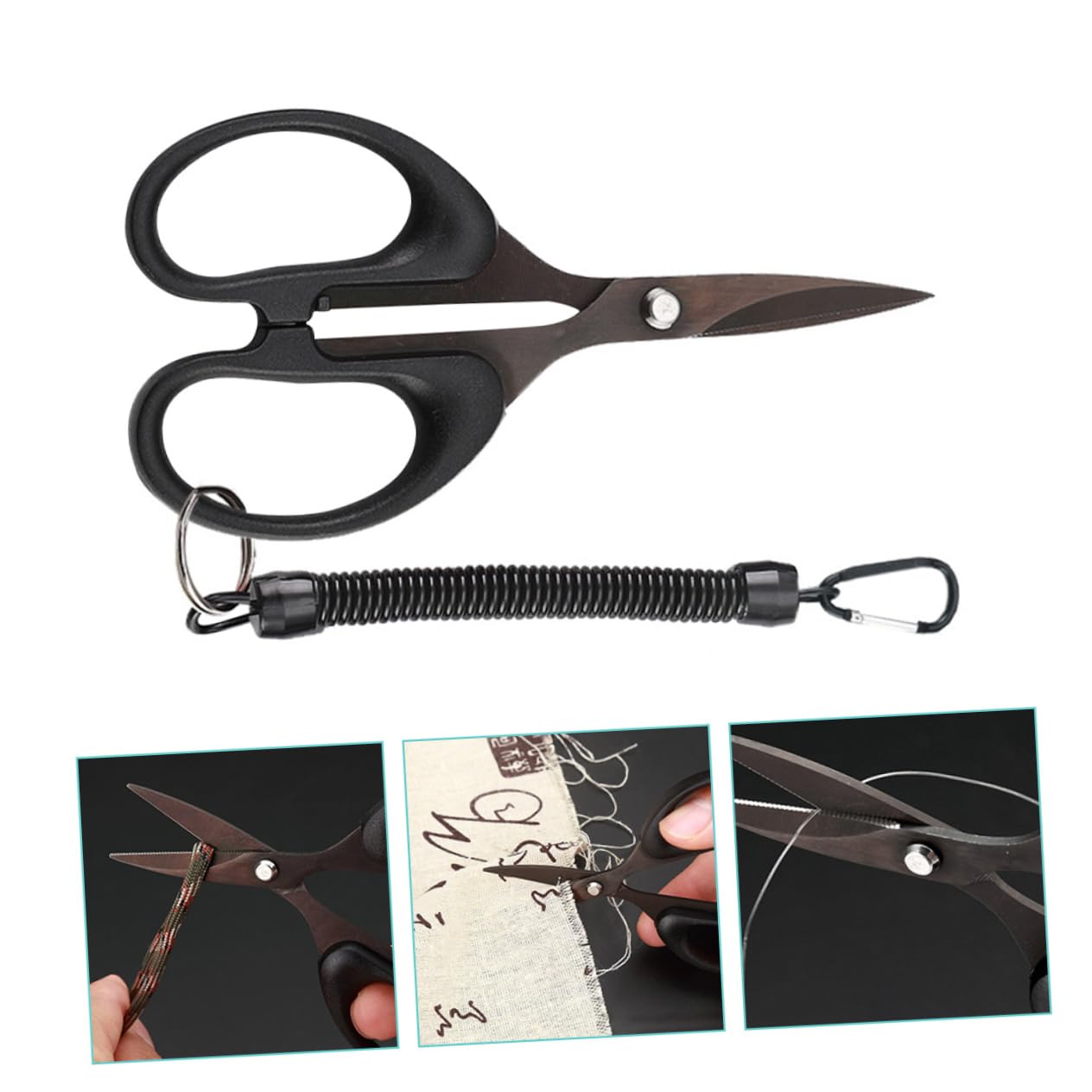 YARNOW 5 Pièces Ciseaux à Fil de pêche Fil de pêche tressé Ciseaux portatifs cisaille de pêche réutilisable PE à appâts Petit Coupe- de pêche Caoutchouc