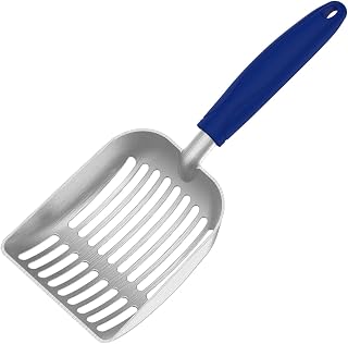Frxat Metal Cat Litter Scoop - Durable Aluminum Alloy Pooper Scooper, Deep Shovel, Long 11" Handle, Heavy Duty Sifter for Clumping Litter Boxes