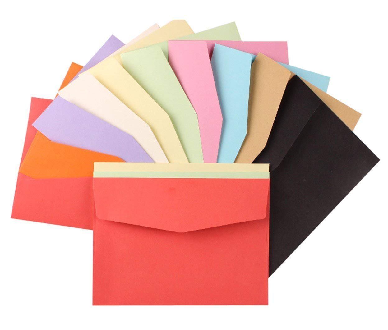 Mini-Enveloppen, 48 Stuks Mini-Cadeaubon-Enveloppen, Meerkleurige Mini-Envelop, met Hartsluiting, voor Uitnodigingen, Ansichtkaarten, Bruiloften