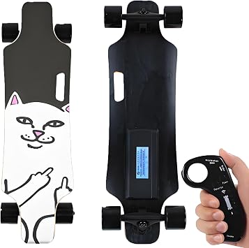 Electric Longboard Skateboards for Adults w/Remote 24km14.9MPH, 15km9.4 Mi Range, 15% Hill Climb,240W Brushless Motor, 4-Speed & 7-Ply Maple Deck | Electric Cruiser board TypeB