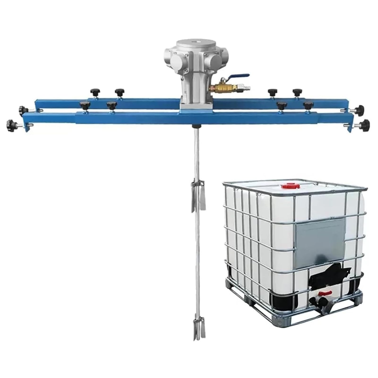 SBCGFY Pneumatic Paint Mixer For Ibc Tanks - 264 Gallon Air Agitator With Folding Propeller And 960Mm Stirrer Rod For Medium To High Viscosity Solutions