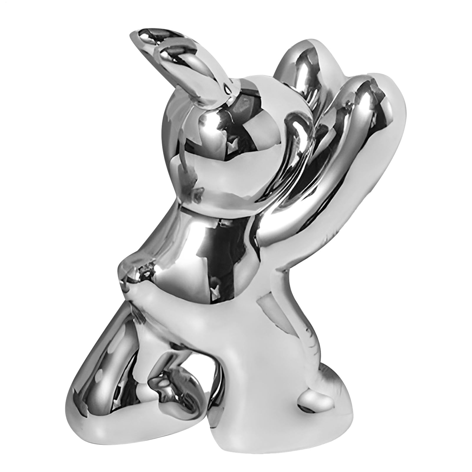 Escultura sujetalibros de conejito de cerámica artística para estantes