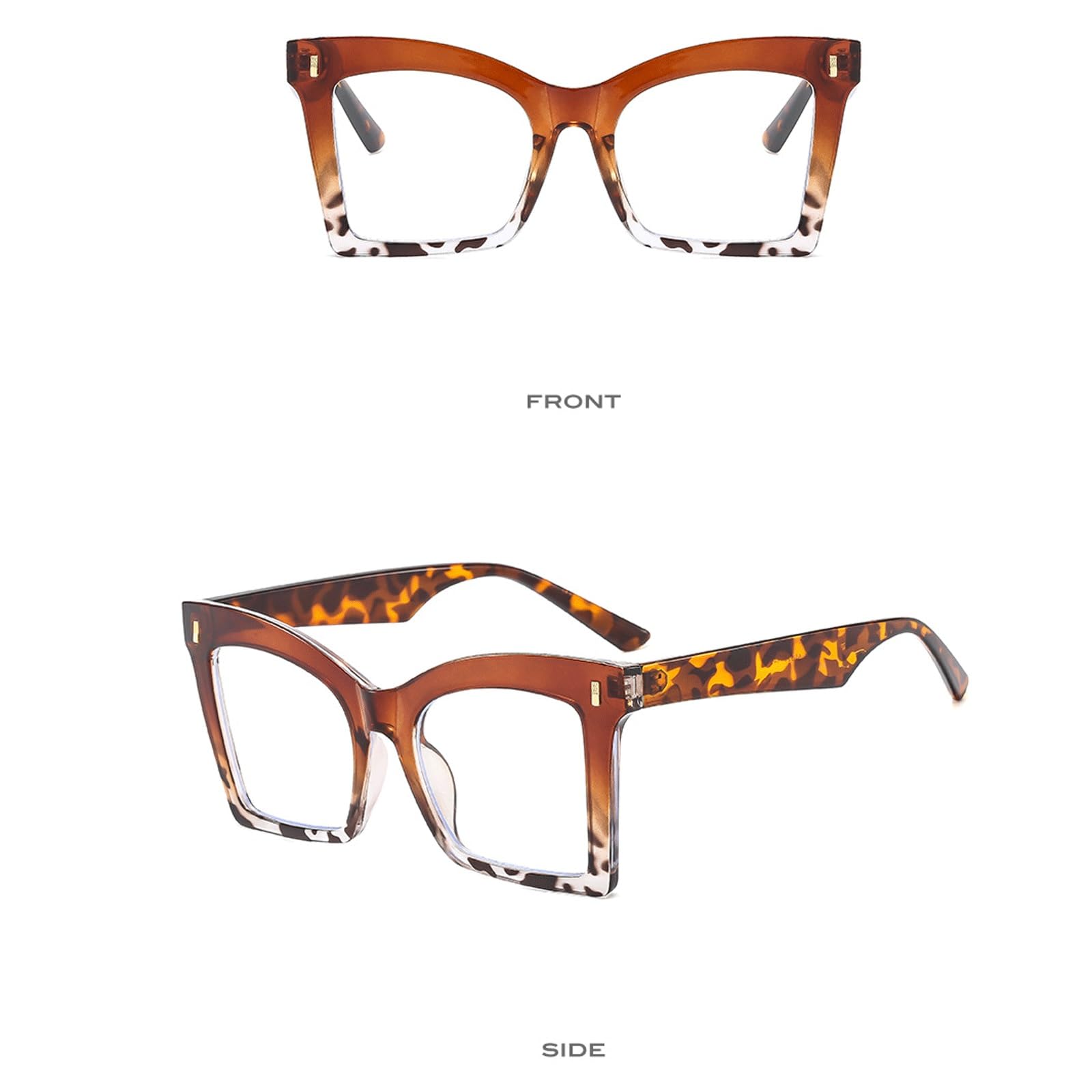 Monturas de Gafas de Moda Anteojos Grandes Mujer | Gafas más grandes for gafas de lectura sin receta estilo mariposa for computadora(C5 Green)