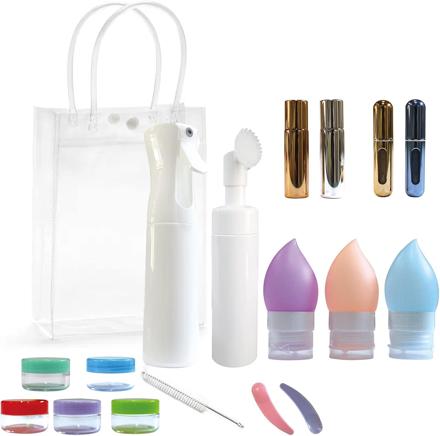 Travel Toiletries Containers, 17 Pack Leakproof Silicone Refillable Travel Containers, Squeezable Travel Tube Sets Perfect For Personal Travel(Bpa Free) (Multicolor) : Beauty & Personal Care