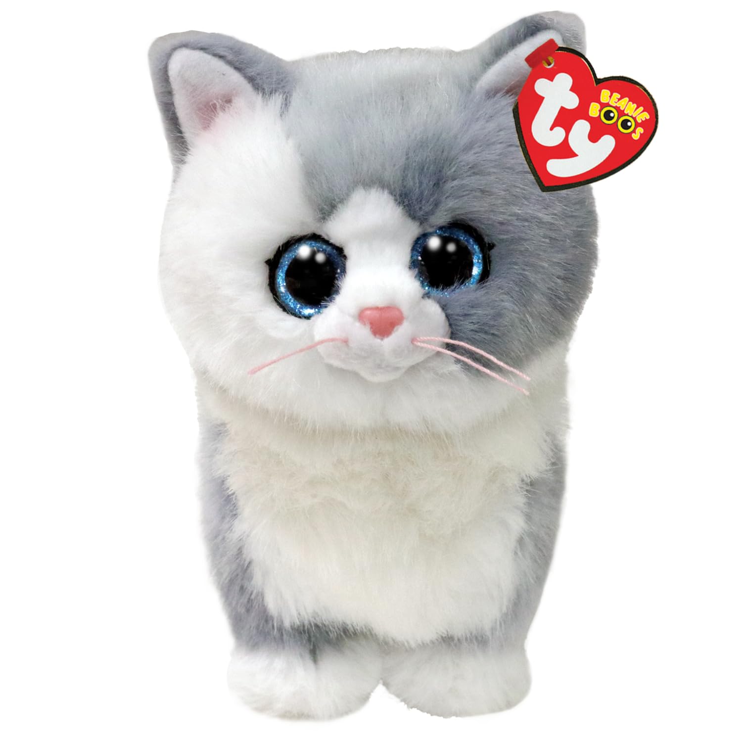 TY Furley Grey White Cat Beanie Boo 14cm Soft Plush Toy for Kids – Collectible Cat Plushie Teddy – Cute Stuffed Animal Plush Toy for Girls and Boys — image 1