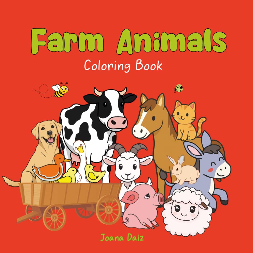 Farm Animals Coloring Book for Kids