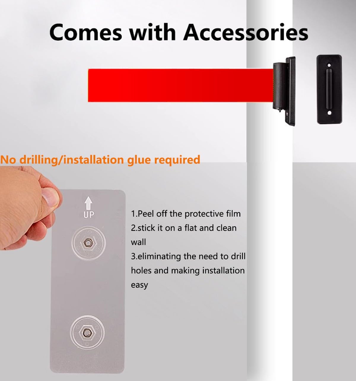 barrera para montaje en pared, con caja de acero(3m/9.8ft)