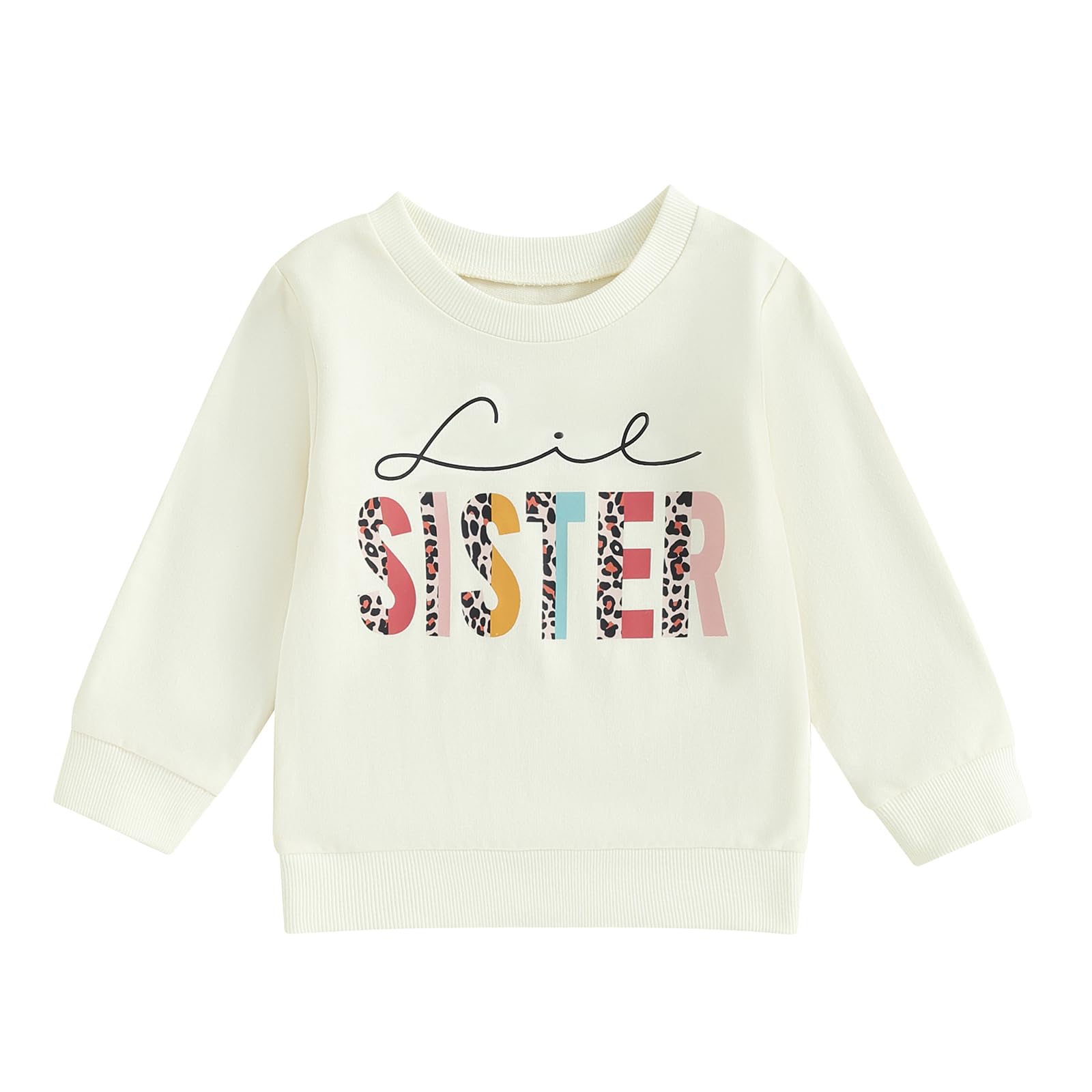 Yassiglia Tenues assorties pour sœur grande sœur chemise à manches longues petite sœur pull/barboteuse nouveau-né col rond imprimé lettre sweat-shirt bébé fille vêtements d'automne