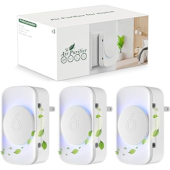 Clarifion - Air Ionizers for Home (6 Pack), Negative Ion Filtration System, Quiet Air Freshener for Bedroom, Office, Kitchen, Portable Air Filter Odor, Smoke Dust, Pets, Eliminator, Mini Air Cleaner