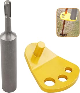 SDS Plus Ground Rod Driver with Adapter Bits Fits 5/8, 1/2, and 3/4 Inch Ground Rods, One-Piece T Post Driver Adapter Bit Fits All SDS Plus Rotary Hammer Drills Tools