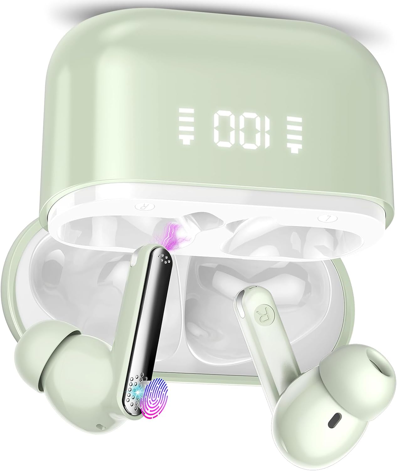 Ai Translation Earbuds Real Time, 3-in-1 Buletooth 5.3 Translator Earbuds with 5 Translation Modes/164 Languages/No Subscription Required, 48H Headphones Translator for Travel/Business/Leaning, Green