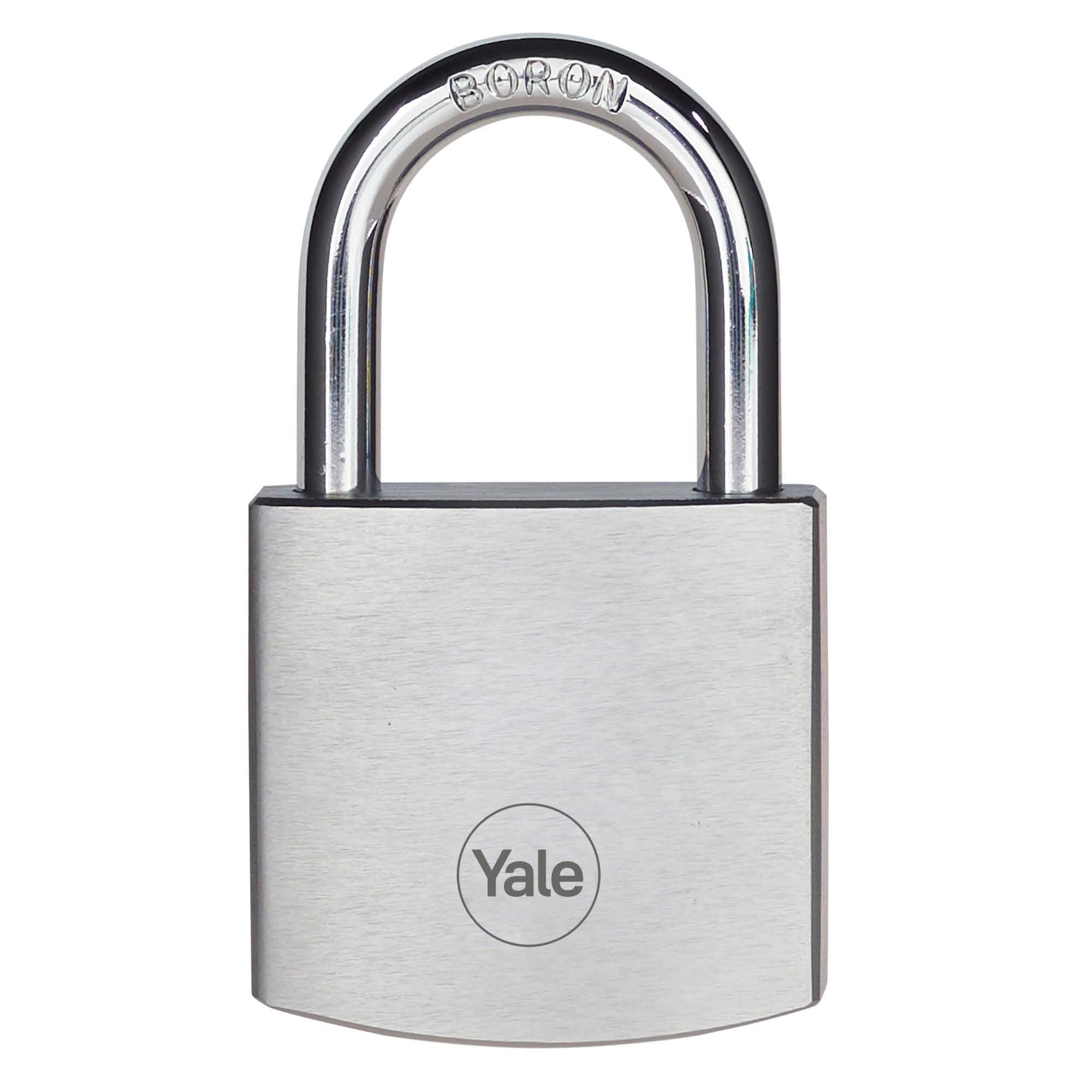 Yale Y120B/40/125/1-40 mm DMU Krom Kaplamalı Asma Kilit - Yüksek Koruma - Boron Halka - 3 Anahtar