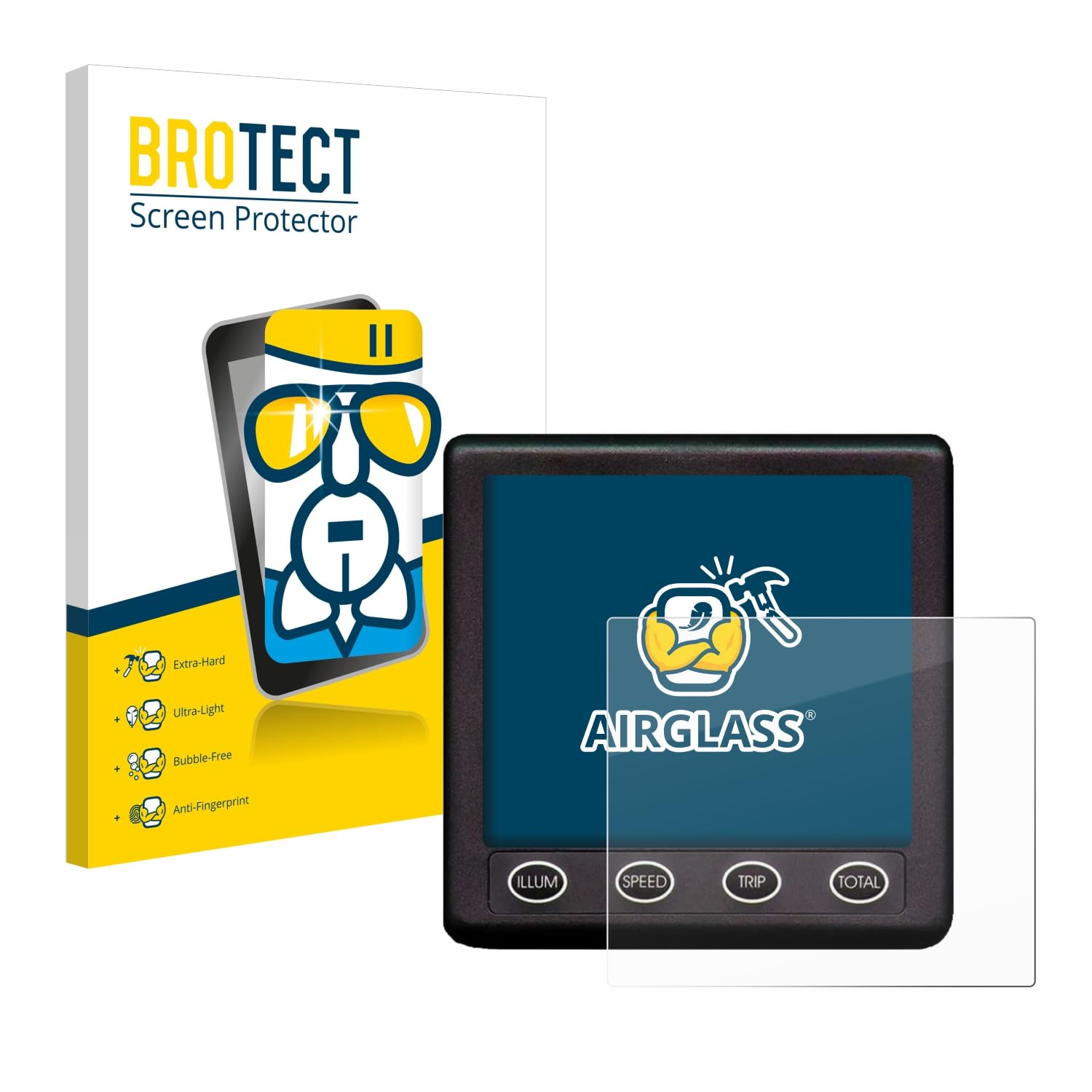 brotect Glass Screen Protector Film Compatible with NASA Marine Instruments Clipper Duet System - Glass-Foil Protection [Scratch Resistant]