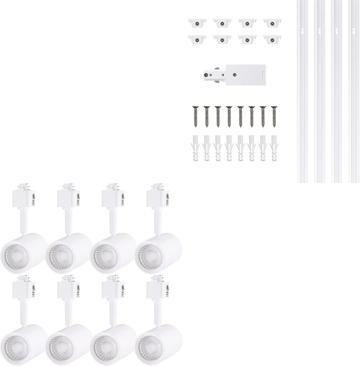 LEONLITE Track Lighting Heads Bundle H Style Track Kit, 8Pack Dimmable